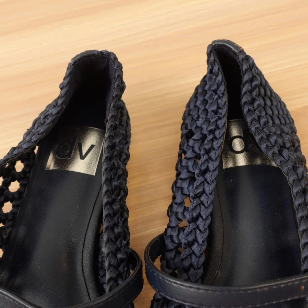 Mary Jane Ballet Flats Womens 6 Navy Blue Fairy Grunge Coquette DV Dolce Vita